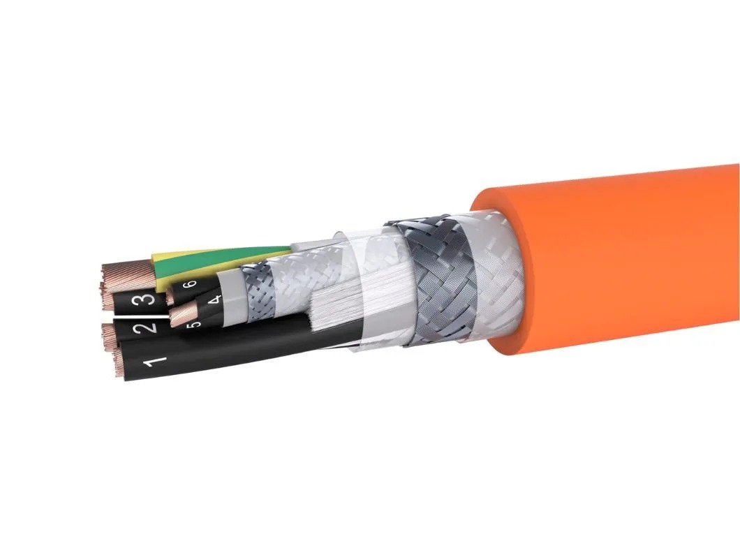Cabo Elétrico Multivias Blindado Super Flex capa PUR laranja DESINA para SERVO MOTORES Siemens FANUC INDRAMAT HEIDENHAIN Bosch Rexroth SEW Eurodrive